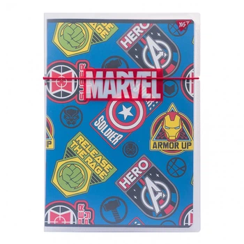 Зошит Yes А4 48 аркушів клітинка в пластиковій папці Marvel Hero (764426)