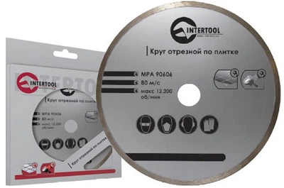 Диск алмазный Intertool сплошной 180*5*22.23мм 16-18% CT-3004