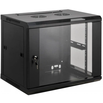 Настінна серверна шафа Kingda 19'' 6Ux600x600 зібрана Black (KD-007-6606)
