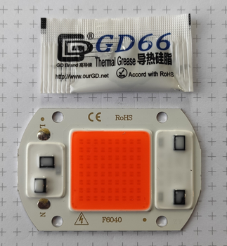Фітосвітлодіод для рослин LED COB 30Вт 220В Повний спектр + Термопаста