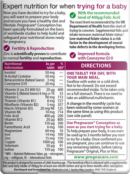 Suplement diety Vitabiotics Pregnacare Before Conception dla kobiet przed poczęciem dziecka 30 tabletek (5021265250592)