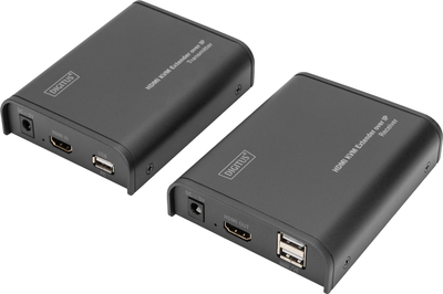 KVM-розширювач Digitus HDMI Extender over IP Black (DS-55202)