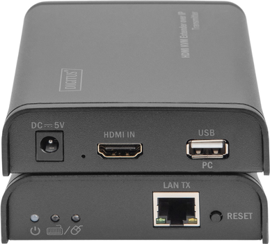 KVM-розширювач Digitus HDMI Extender over IP Black (DS-55202)