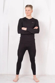 Мужские термо кальсоны ThermoSoft подштанники двухслойные с микроначесом Lans черные XXL