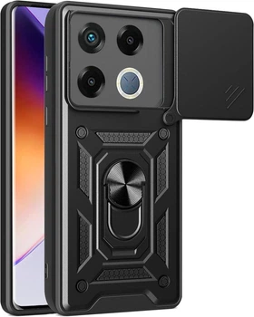 Чехол Hide Shield для Infinix GT 20 Pro / X6871 бампер противоударный с подставкой кольцом Black