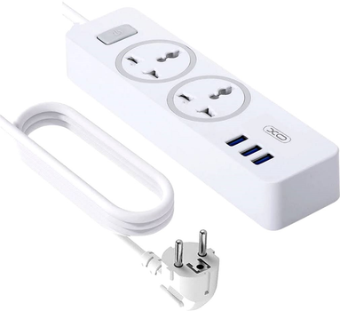 Сетевой фильтр-удлинитель XO WL04 2 Розетки + 3 USB 1.8 м White (WL04)