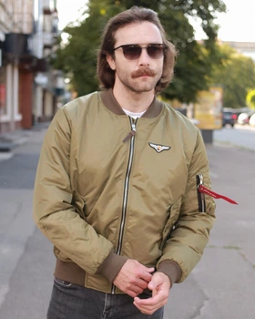 Бомбер MA-1 олива S