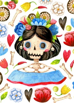 Листівка Cardsforsoul Santa Muerte на білому 10,5 Х 14,8 см