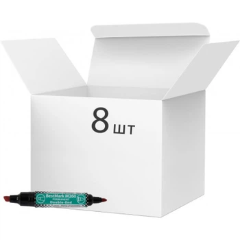 Маркер Stanger водостойкий, двусторонний, 1-4 мм и 1 мм, красный 8 шт (MARKER-PER-STM260R-8)
