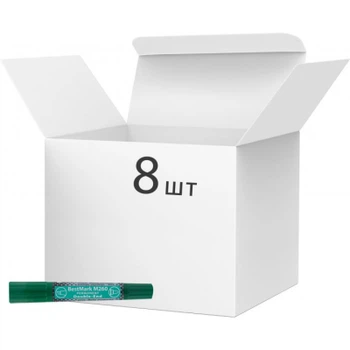 Маркер Stanger водостойкий, двусторонний, 1-4 мм и 1 мм, зеленый 8 шт (MARKER-PER-STM260G-8)