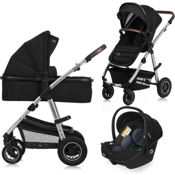 Коляска Lionelo 3 в 1 Amber 3 Black Silver (LO-AMBER BLACK SILVER (3in1))