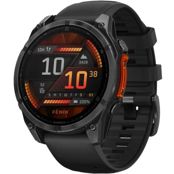 Смарт-годинник Garmin fenix 8 47mm, AMOLED, Glass/SS, SlateGray Steel/Black, BlkBnd, GPS (010-02904-