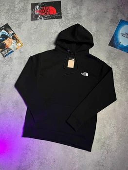 Худи унисекс с рисунком гор и логотипом the north face размер S черного цвета