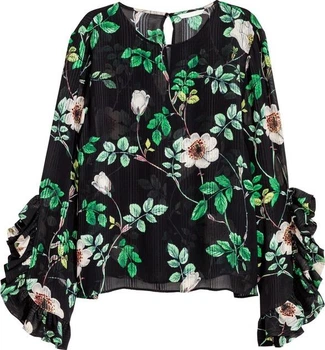 Сорочка H&M 611050П 34 чорний білі квіти