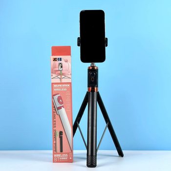 Монопод трипод на штативі 170 см для телефону з пультом ДУ JC-18 Selfie Stick Чорний