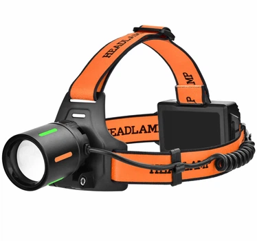 Ліхтар на чоло NIGHT VISION FLUORESCENCE BL-T67-TG+COB(white+red), 3x18650, ЗП Type-C, zoom