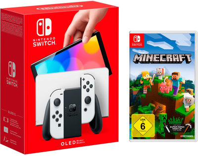 Konsola Nintendo Switch OLED + Gra Minecraft Black and White (4250494929318)