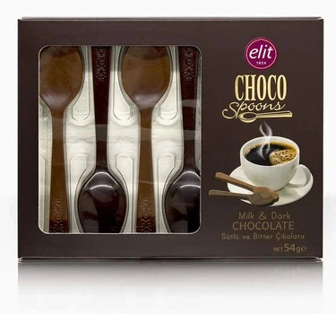Конфеты Ложки из Молочного и Черного Шоколада Milk Dark Chocolate Elit Choco Spoons 54 г
