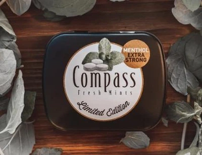 Освіжаючі пастилки без цукру Compass Mints Екстра сильний ментол 14g