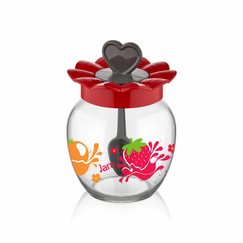 Банка для меда с ложкой Qlux Honey Red 0.37 (C-00181)