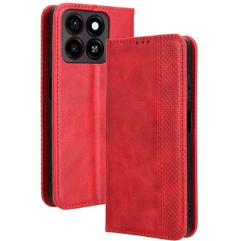 Чехол-книжка Deexe Retro Style для ZTE Blade A35 / Blade A55 - Red
