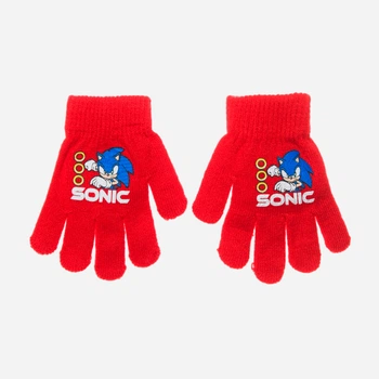 Детские демисезонные вязаные перчатки для мальчиков Disney Sonic XH4087 One Size Красные (3609087276178)