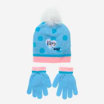 Детский демисезонный комплект (шапка + перчатки) для девочки Disney Bluey XH4144 54 см Голубой (3609087278219)