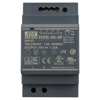 Блок питания Mean Well для монтажа на DIN рейке HDR-60-48 48B 1,25А
