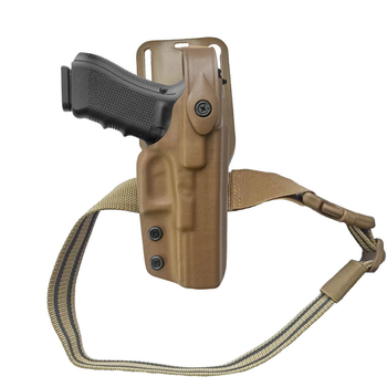Поясная пластиковая (кайдекс) кобура на понижающей платформе A2TACTICAL для Glock койот (KD31)