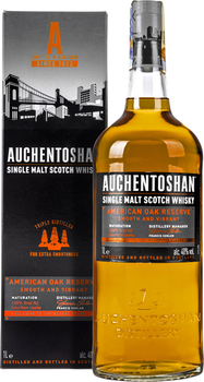 Виски Auchentoshan American Oak 1 л 40% в подарочной упаковке (5010496005378)