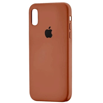 Чехол Fiji Silicone Case для Apple iPhone XR бампер накладка Full Soft Saddle Brown