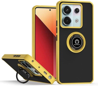 Чехол Fiji Colorframe для Xiaomi Redmi Note 13 Pro 5G матовый бампер с кольцом подставкой Yellow