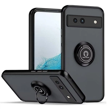 Чехол Fiji Colorframe для Google Pixel 7a матовый бампер с кольцом подставкой Black