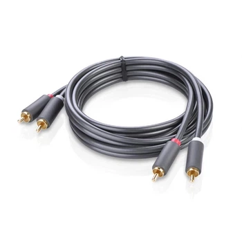 Аудиокабель Ugreen AV104 2RCA to 2RCA Audio Cable, 1 m Black 30747
