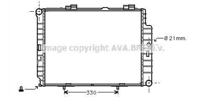 Радіатор охолодження двигуна AVA COOLING MSA2287 Mercedes E-Class 2105005803, A2105005803