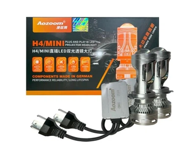 Светодиодные мини линзы LED Aozoom Mini Lens цоколь H4 9-16В 5500К 8400Lm