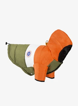 Куртка для кошек ветрозащитная влагостойкая Pet Style «Tagoon» Оранжево-зеленая XL