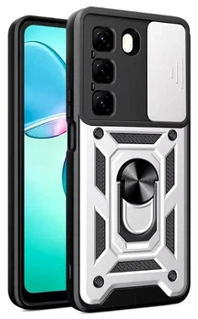 Чехол Camshield c кольцом-подставкой на Infinix Hot 50 (4G) X6882 / silver