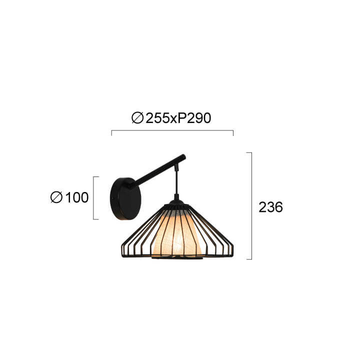 Бра MONA 4306700 Viokef бежевый, черный