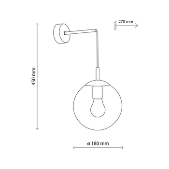 Бра ESME 5389 TK-Lighting черный / прозрачный, янтарный