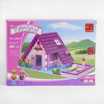 Конструктор KEYIXING 281 деталь Fairyland будиночок в коробці 123429