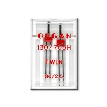 Иглы швейные двойные универсальные ORGAN TWIN №80/2.5 пластиковый бокс для бытовых швейных машин (7027)