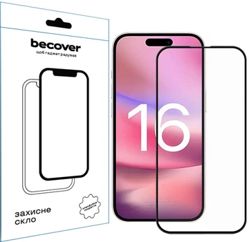 Защитное стекло BeCover для смартфона Apple iPhone 16 Black (BC_712122)