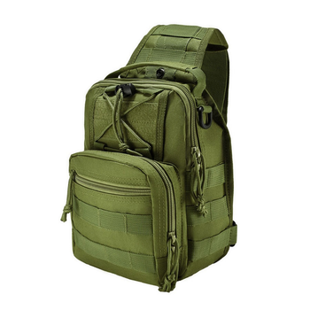 Нагрудная тактическая сумка через плечо 8л 53x22 Molle Cordura 1000D Olive (ws54857-2)