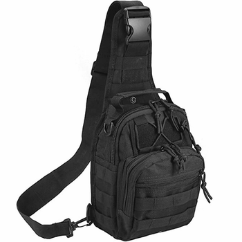 Нагрудна тактична сумка через плече 8л 53x22 Molle Cordura 1000D Black (ws54857)