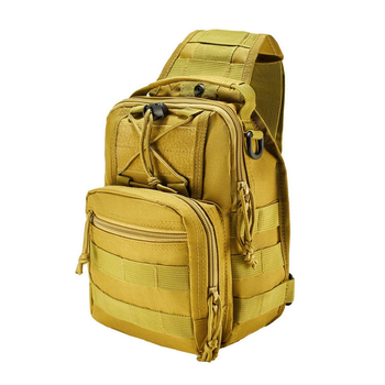 Нагрудна тактична сумка через плече 8л 53x22 Molle Cordura 1000D Coyote (ws54857-1)