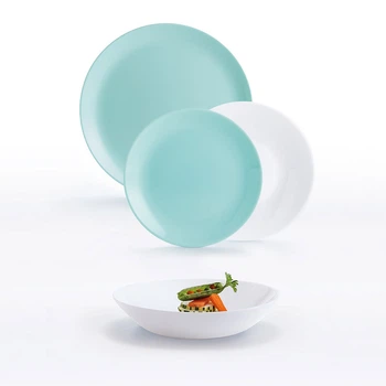 Сервіз Luminarc DIWALI LIGHT TURQUOISE & WHITE, 18 предметів P5912