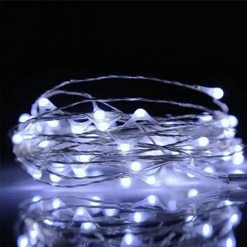 LED гирлянда новогодняя 20LED 2м цвет Холодный Белый режим статика от USB