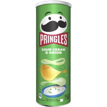 Упаковка чіпсів Pringles Sour Cream&Onion Сметана-цибуля 165г. 19шт.