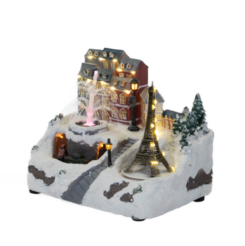 Scenka zimowa Feeric Lights & Christmas z wieżą Eiffla ruchoma 23 cm (3560233847034)